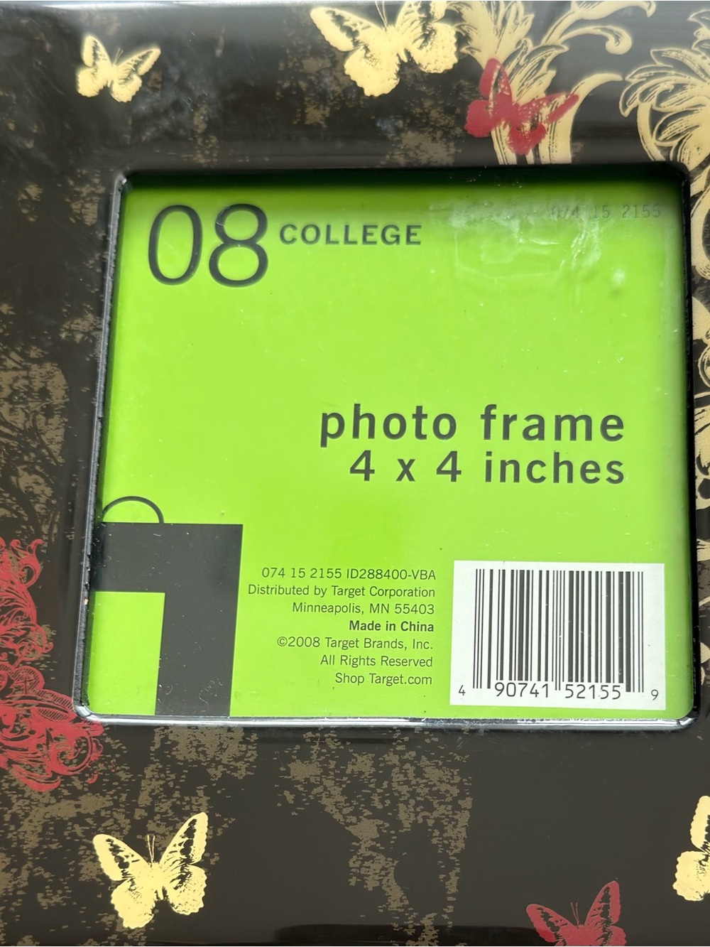 Target Black Photo Frame with Gold and Red Butterfly Accents - Picture 3 of 5